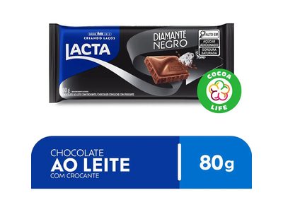 CHOCOLATE AO LEITE DIAMANTE NEGRO 80G