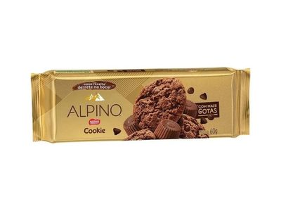 BISCOITO NESTLÉ COOKIES ALPINO COM GOTAS DE CHOCOLATE 3 PACOTES DE 20G