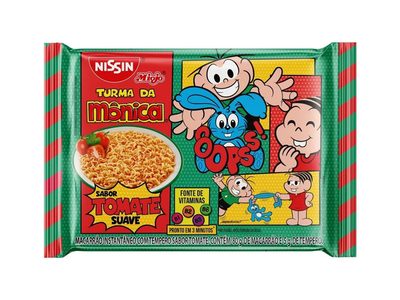MACARRÃO INSTANTÂNEO DE TOMATE TURMA DA MÔNICA PACOTE 85G NISSIN
