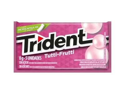 GOMA DE MASCAR SABOR TUTTI FRUTTI TRIDENT 8G