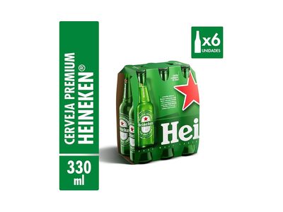 CERVEJA HEINEKEN PREMIUM GARRAFA 6 LONG NECK 330ML