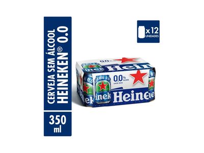 CERVEJA HEINEKEN LATA 0,0% 350 ML 12 UN