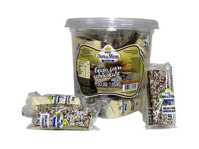BEIJO COM CHOCOLATE OURO DE MINAS 21 DOCES 50G CADA