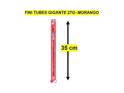 BALA FINI TUBES 27G REGALIZ GIGANTE MORANGO