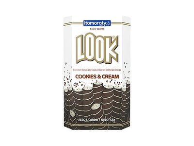 BISCOITO WAFER LOOK CANUDO 55G COOKIES N CREAM CAIXINHA 55G